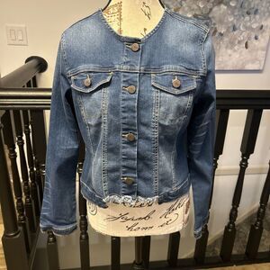 1822 Denim Jean Jacket‎ Button-Front Long Sleeve Cotton Size Medium